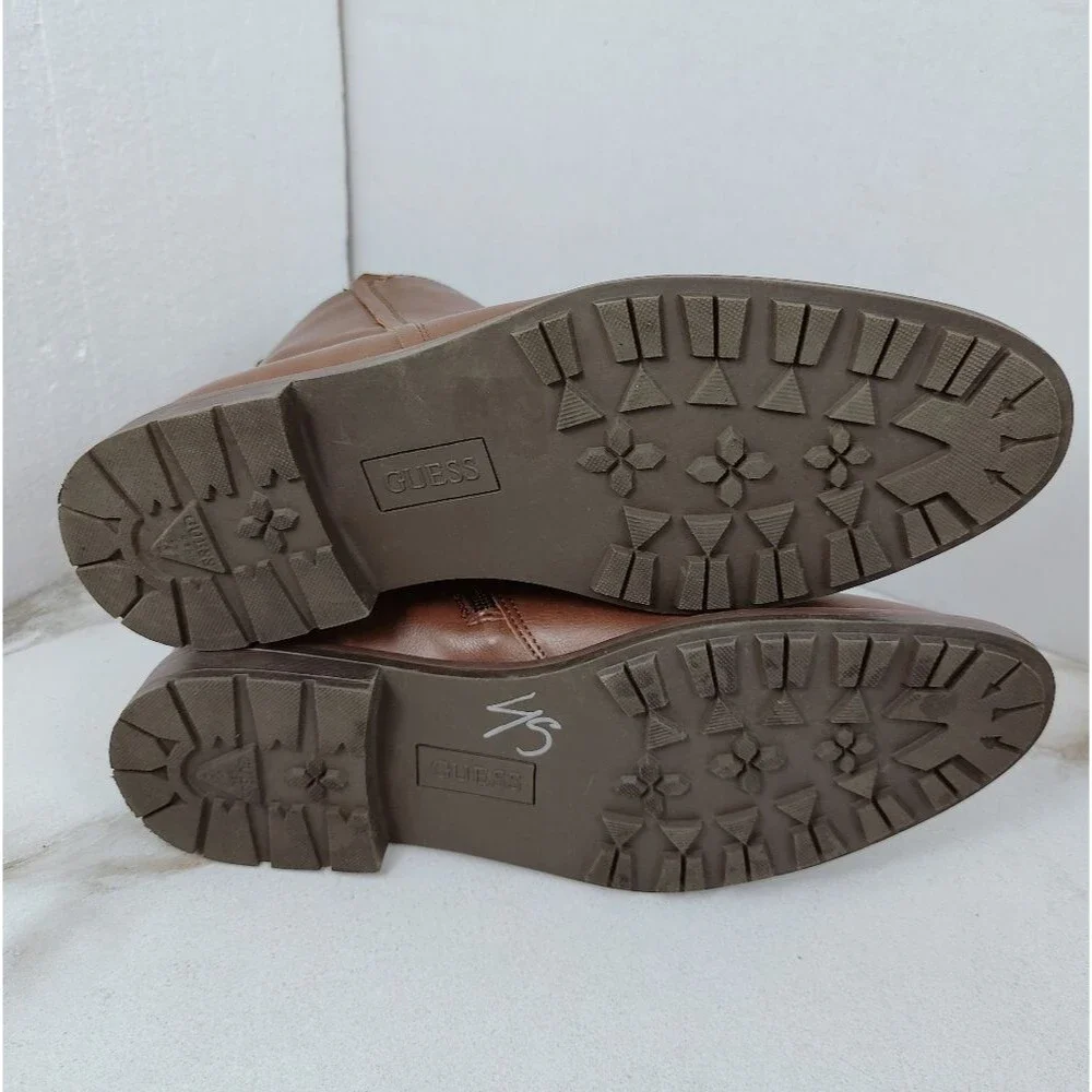 Guess Men Gmdaming Brown Faux Vegan Leather Side Zip Chukka Ankle Boots, Sz 9.5